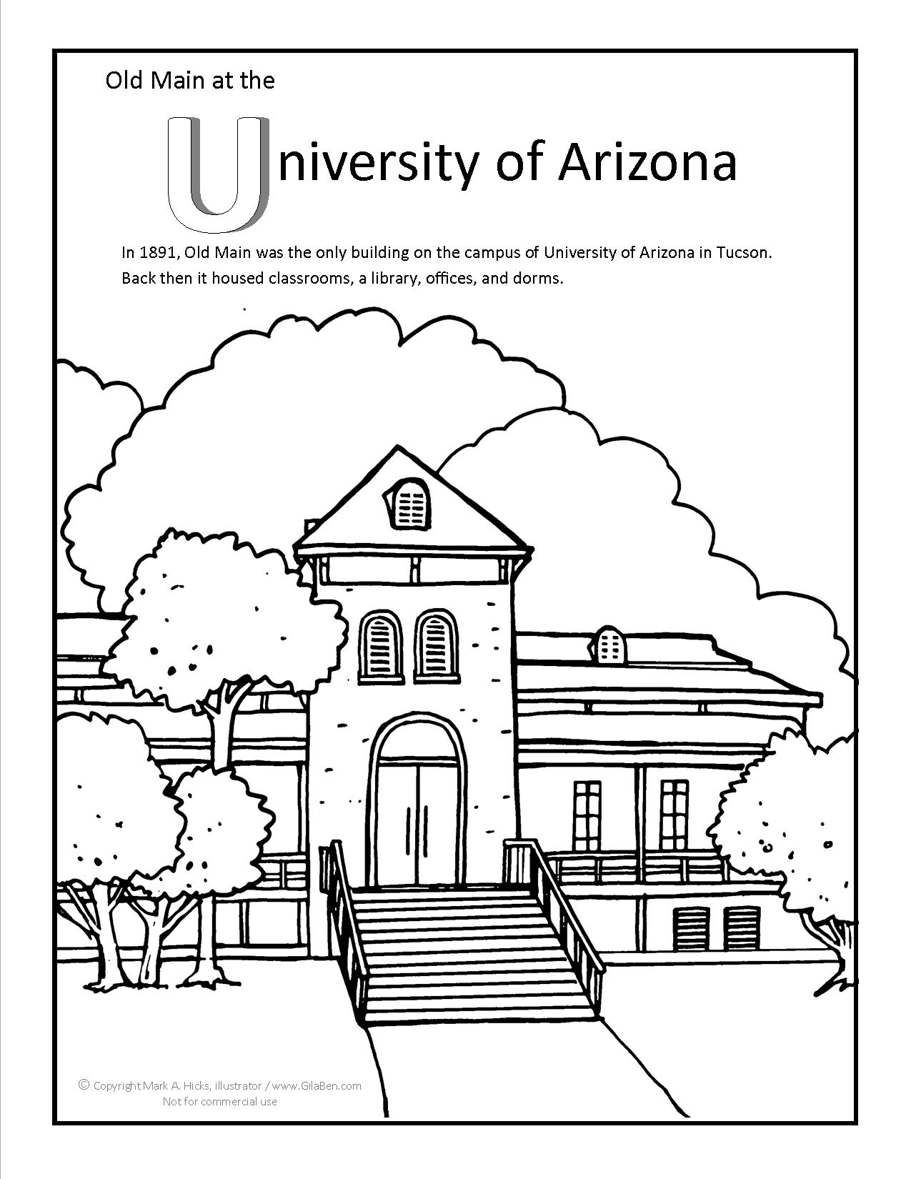 U of A Old Main Coloring page