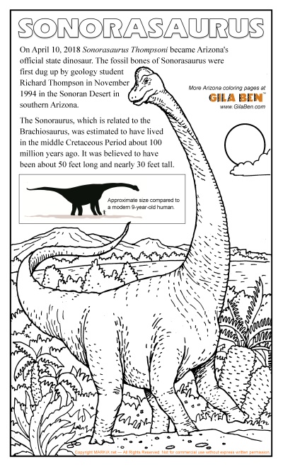 Sonorasaurus Coloring Page
