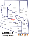 Arizona map with county seats thumb